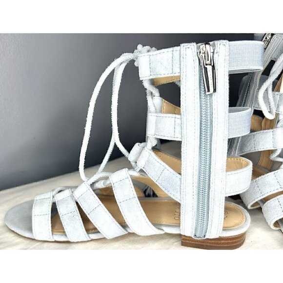 Vince Camuto Helayn Gladiator Sandals Women's Size 6.5 / 36.5 Light Blue Suede - Picture 7 of 14